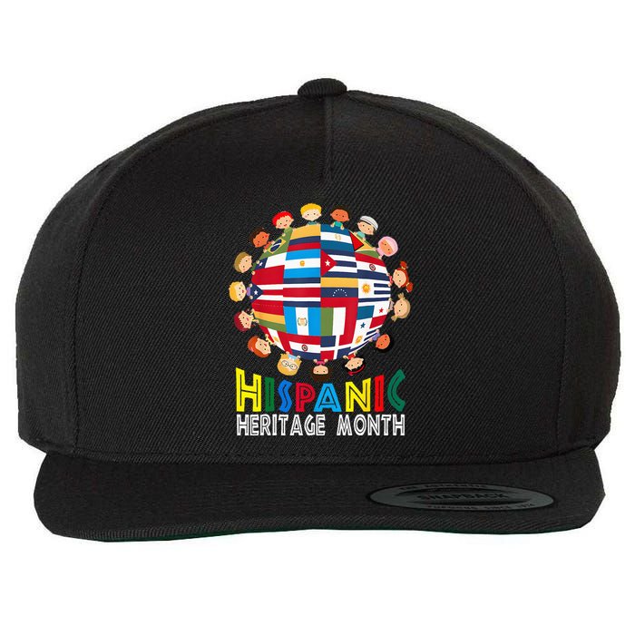 National Hispanic Heritage Month Children Latin Flags Wool Snapback Cap