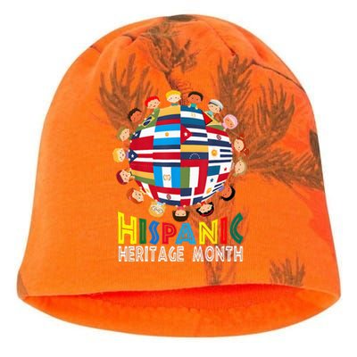 National Hispanic Heritage Month Children Latin Flags Kati - Camo Knit Beanie