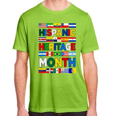 National Hispanic Heritage Month All Countries Flags Adult ChromaSoft Performance T-Shirt