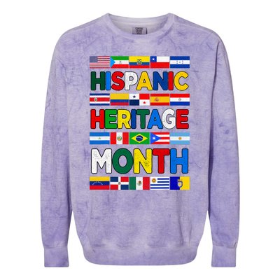 National Hispanic Heritage Month All Countries Flags Colorblast Crewneck Sweatshirt