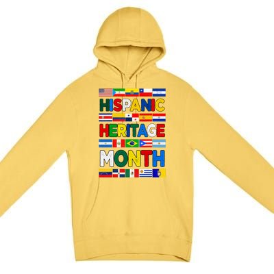 National Hispanic Heritage Month All Countries Flags Premium Pullover Hoodie