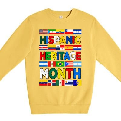 National Hispanic Heritage Month All Countries Flags Premium Crewneck Sweatshirt