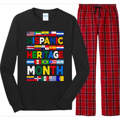 National Hispanic Heritage Month All Countries Flags Long Sleeve Pajama Set