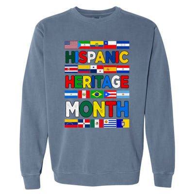 National Hispanic Heritage Month All Countries Flags Garment-Dyed Sweatshirt