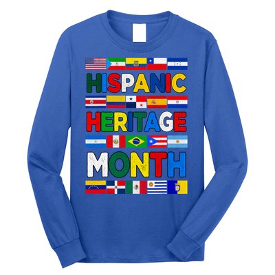 National Hispanic Heritage Month All Countries Flags Long Sleeve Shirt