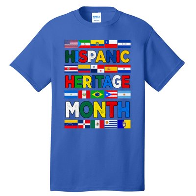 National Hispanic Heritage Month All Countries Flags Tall T-Shirt