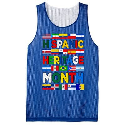 National Hispanic Heritage Month All Countries Flags Mesh Reversible Basketball Jersey Tank