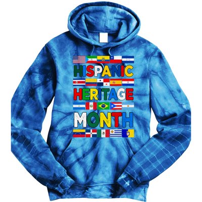 National Hispanic Heritage Month All Countries Flags Tie Dye Hoodie