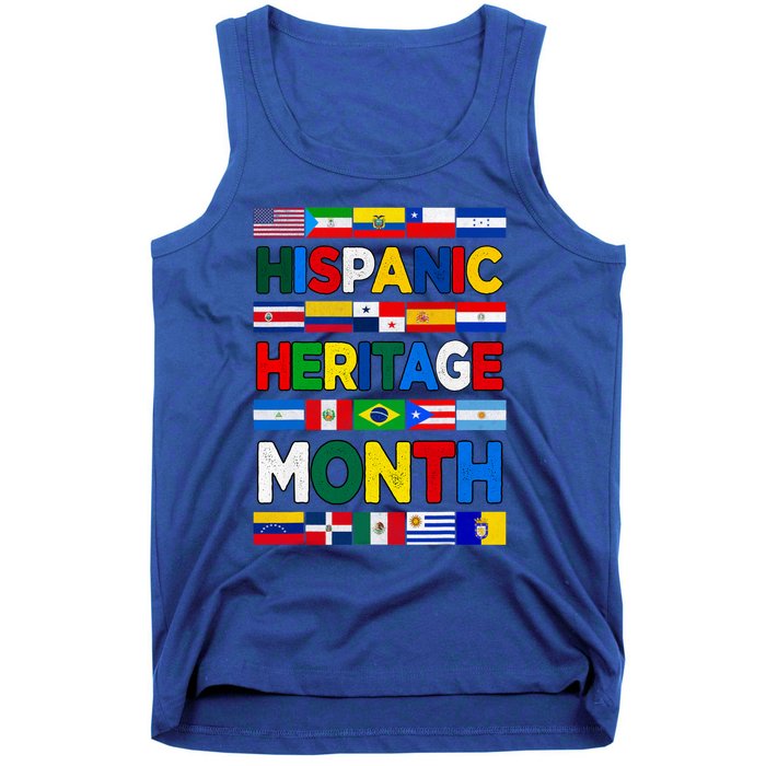 National Hispanic Heritage Month All Countries Flags Tank Top