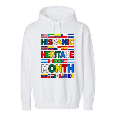 National Hispanic Heritage Month All Countries Flags Garment-Dyed Fleece Hoodie