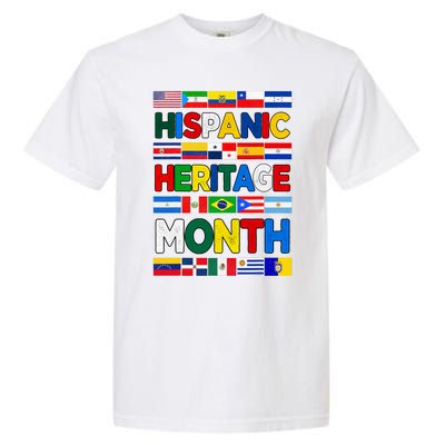 National Hispanic Heritage Month All Countries Flags Garment-Dyed Heavyweight T-Shirt