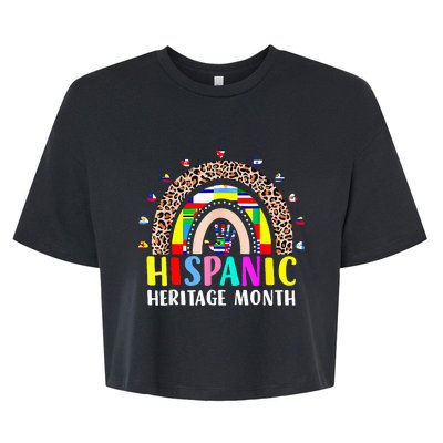 National Hispanic Heritage Month Rainbow All Countries Flags Bella+Canvas Jersey Crop Tee