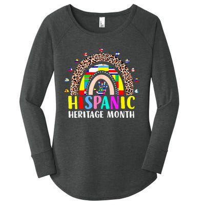 National Hispanic Heritage Month Rainbow All Countries Flags Women's Perfect Tri Tunic Long Sleeve Shirt