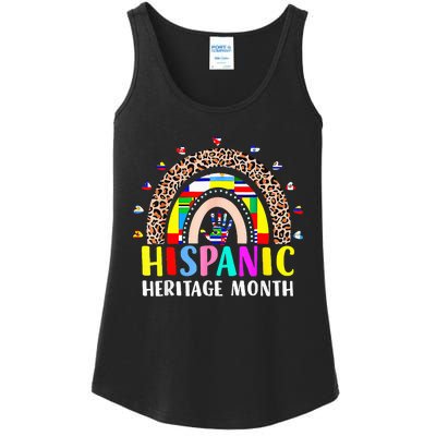 National Hispanic Heritage Month Rainbow All Countries Flags Ladies Essential Tank