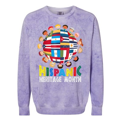 National Hispanic Heritage Month Children Latin Flags Colorblast Crewneck Sweatshirt