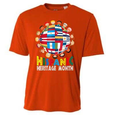 National Hispanic Heritage Month Children Latin Flags Cooling Performance Crew T-Shirt