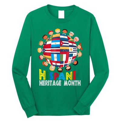 National Hispanic Heritage Month Children Latin Flags Long Sleeve Shirt