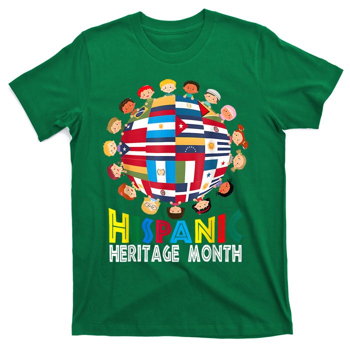 National Hispanic Heritage Month Children Latin Flags T-Shirt