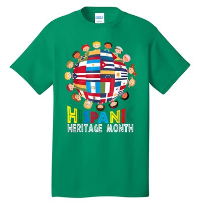 National Hispanic Heritage Month Children Latin Flags Tall T-Shirt