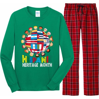 National Hispanic Heritage Month Children Latin Flags Long Sleeve Pajama Set