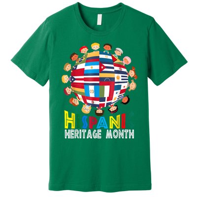 National Hispanic Heritage Month Children Latin Flags Premium T-Shirt