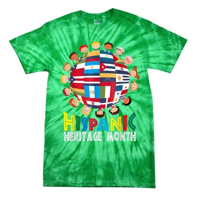 National Hispanic Heritage Month Children Latin Flags Tie-Dye T-Shirt