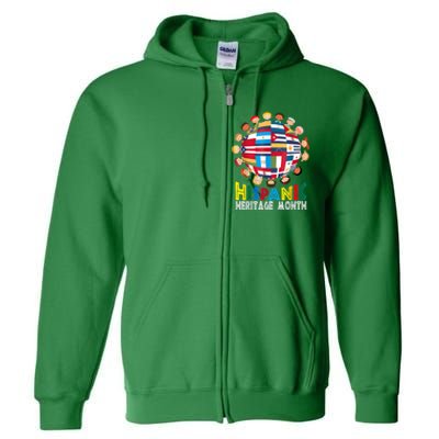 National Hispanic Heritage Month Children Latin Flags Full Zip Hoodie