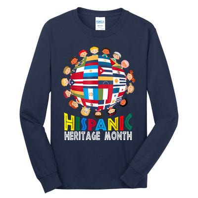 National Hispanic Heritage Month Children Latin Flags Tall Long Sleeve T-Shirt