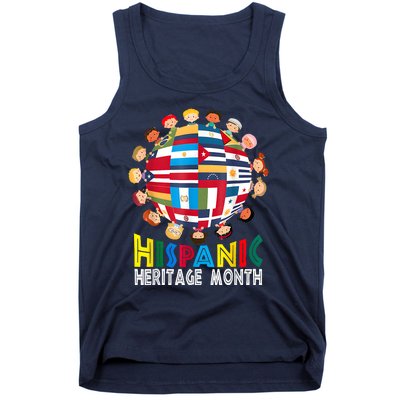 National Hispanic Heritage Month Children Latin Flags Tank Top