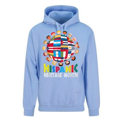 National Hispanic Heritage Month Children Latin Flags Unisex Surf Hoodie