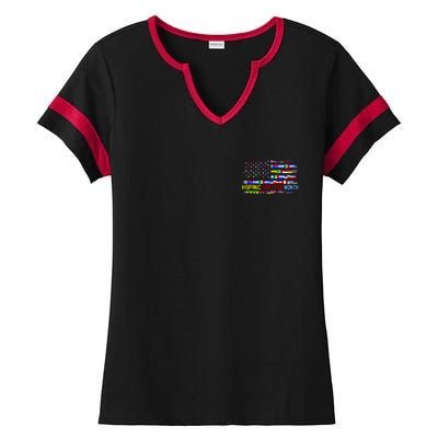 National Hispanic Heritage Month Front And Back Ladies Halftime Notch Neck Tee