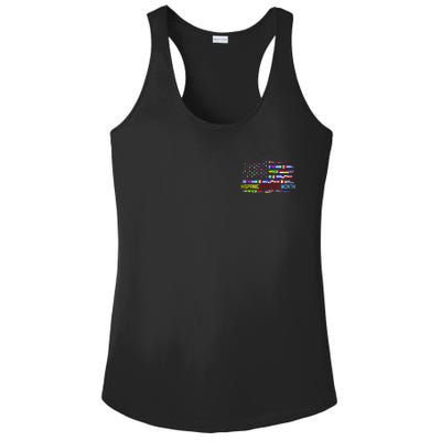 National Hispanic Heritage Month Front And Back Ladies PosiCharge Competitor Racerback Tank