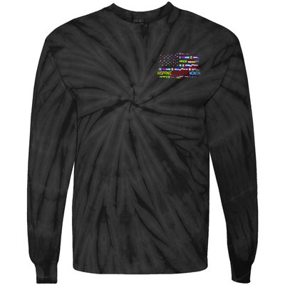 National Hispanic Heritage Month Front And Back Tie-Dye Long Sleeve Shirt