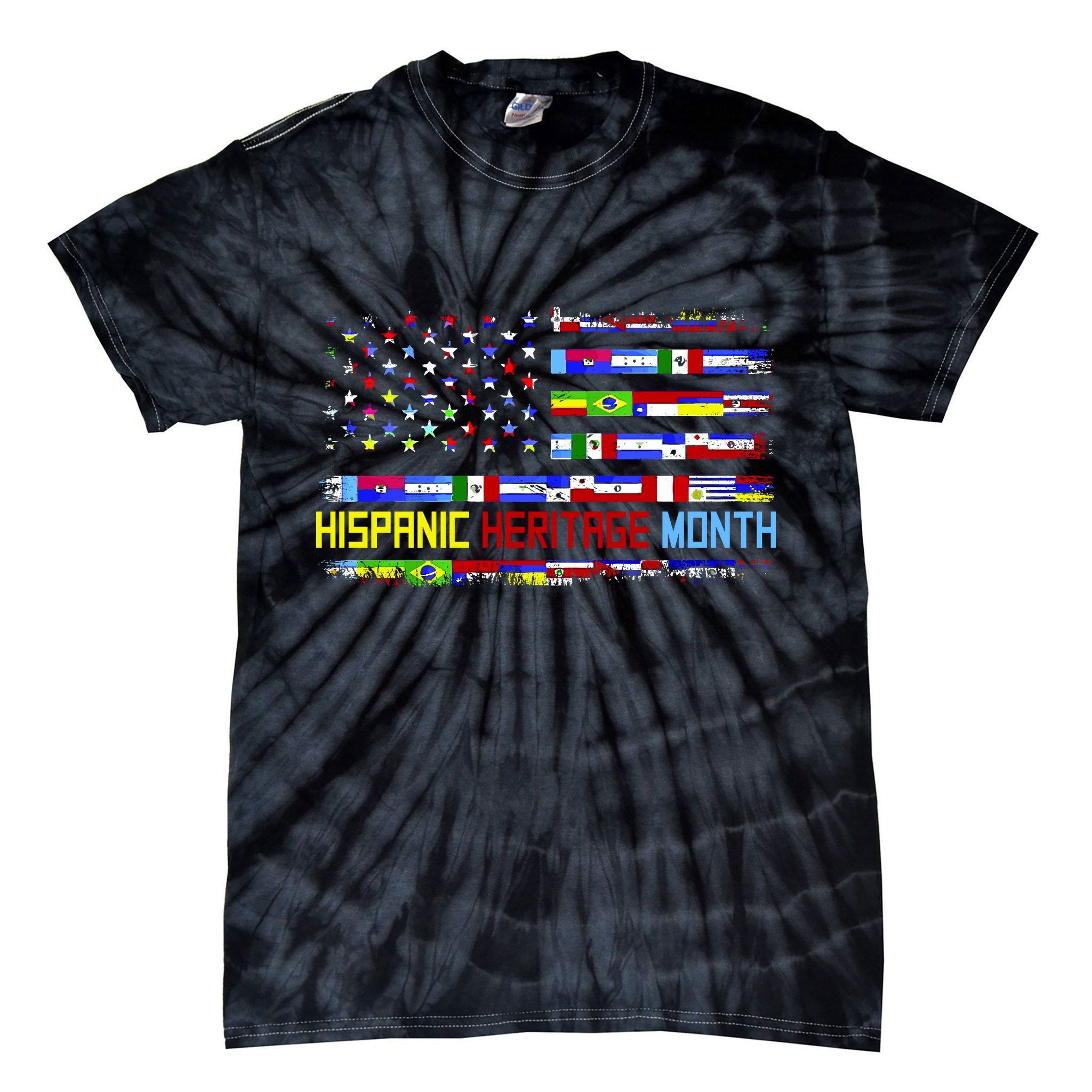 National Hispanic Heritage Month Front And Back Tie-Dye T-Shirt