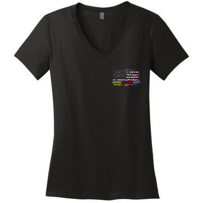 National Hispanic Heritage Month Front And Back Women's V-Neck T-Shirt