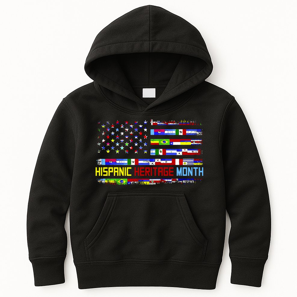 National Hispanic Heritage Month Front And Back Kids Hoodie