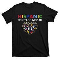 National Hispanic Heritage Month Countries Leopard Heart T-Shirt