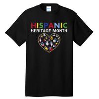 National Hispanic Heritage Month Countries Leopard Heart Tall T-Shirt