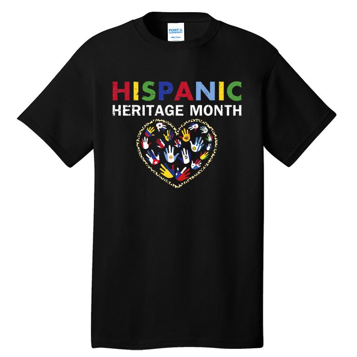 National Hispanic Heritage Month Countries Leopard Heart Tall T-Shirt