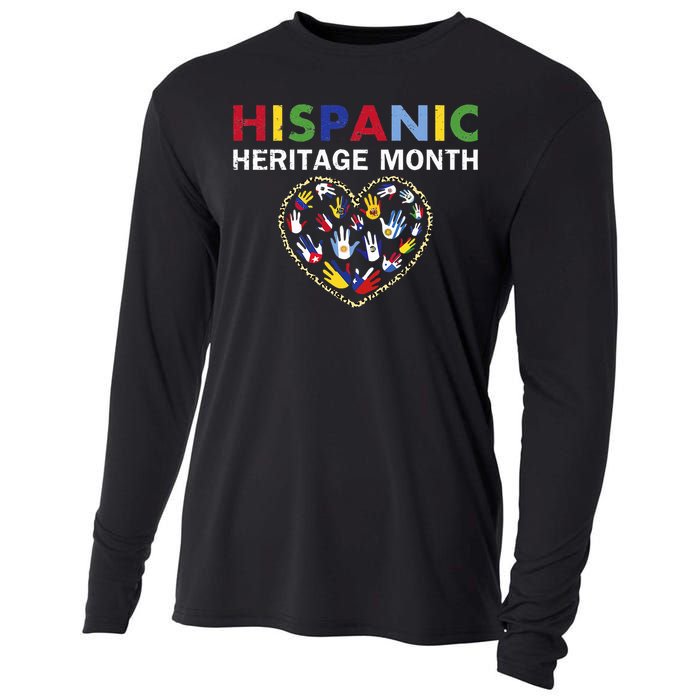 National Hispanic Heritage Month Countries Leopard Heart Cooling Performance Long Sleeve Crew