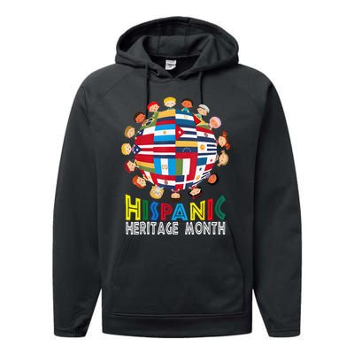 National Hispanic Heritage Month Children Latin Flags Gift Performance Fleece Hoodie