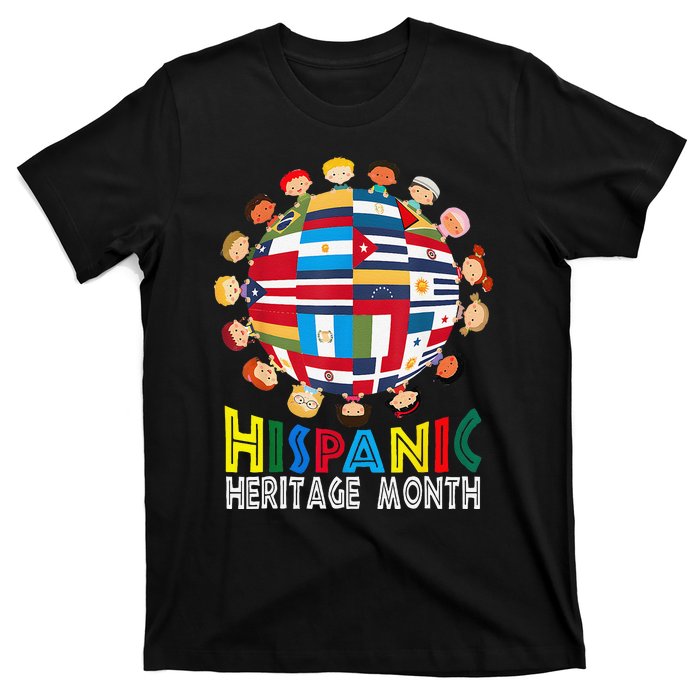 National Hispanic Heritage Month Children Latin Flags Gift T-Shirt