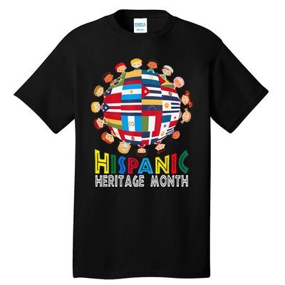 National Hispanic Heritage Month Children Latin Flags Gift Tall T-Shirt