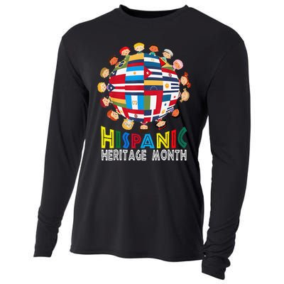 National Hispanic Heritage Month Children Latin Flags Gift Cooling Performance Long Sleeve Crew