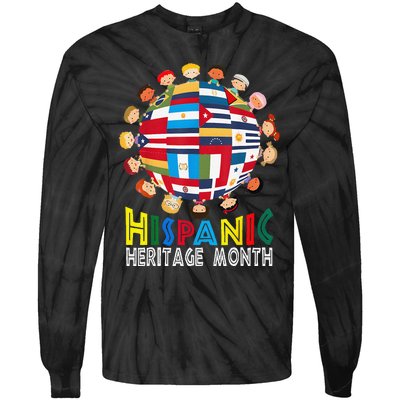 National Hispanic Heritage Month Children Latin Flags Gift Tie-Dye Long Sleeve Shirt