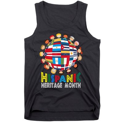 National Hispanic Heritage Month Children Latin Flags Gift Tank Top