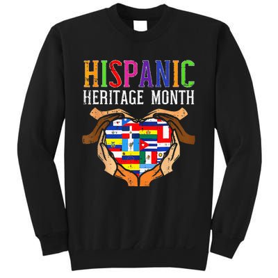 National Hispanic Heritage Month Hands Heart Flags Sweatshirt