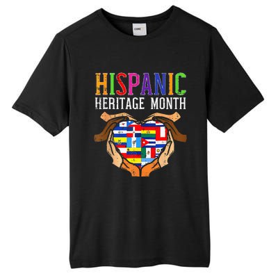 National Hispanic Heritage Month Hands Heart Flags Tall Fusion ChromaSoft Performance T-Shirt