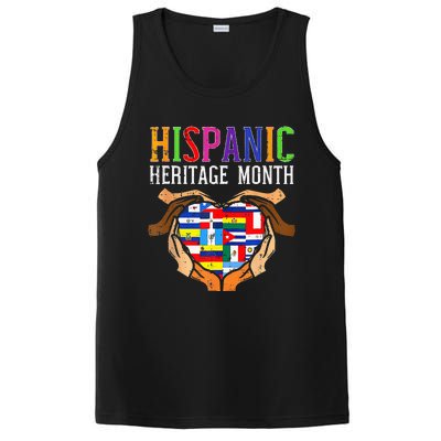 National Hispanic Heritage Month Hands Heart Flags PosiCharge Competitor Tank