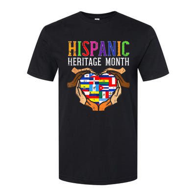 National Hispanic Heritage Month Hands Heart Flags Softstyle® CVC T-Shirt